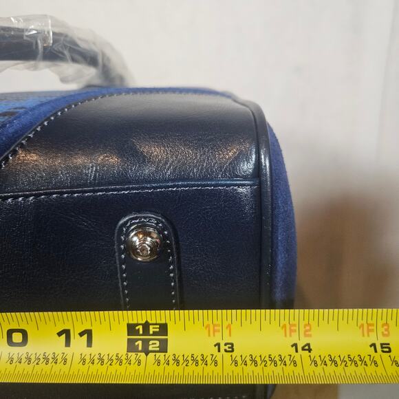 NWT Original by Sharif 1827 Blue Crocodile Print Satchel Bag w/ Strap - Picture 9 of 10